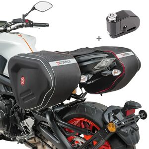 Set Satteltaschen + Alarm Bremsscheibenschloss kompatibel mit Triumph Bonneville T120 / T100 Bagtecs RF1-BSS