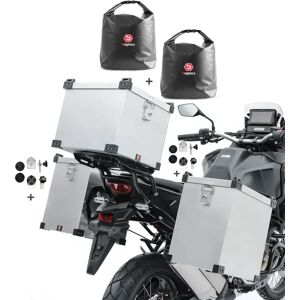 Bagtecs Set Alukoffer Namib M11 2x40l passend für Triumph Speed Twin + Topcase 45l + Innentaschen