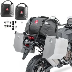 Bagtecs Set Alukoffer Atlas M3 36-41l passend für Triumph Bonneville T100 + Hecktasche + Innentaschen