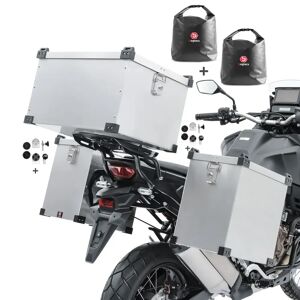 Bagtecs Set Alukoffer Namib M14 2x40l kompatibel mit Triumph Bonneville T100 + Topcase 60l + Innentaschen