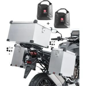 Bagtecs Set Alukoffer Namib M15 35-40l kompatibel mit BMW R 100 GS / PD + Topcase 60l + Innentaschen