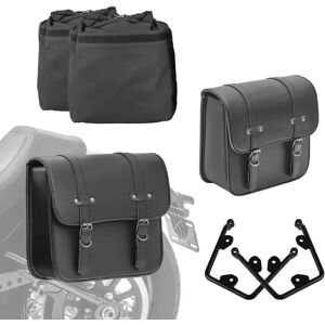 Set 2x Satteltasche + Halter passend für Chopper / Custombikes Standard 20-24 Craftride RNO-P