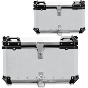 2x Motorrad Alu Top Case Bagtecs XB65 Aluminium Universal 65 Liter silber Spar-Set