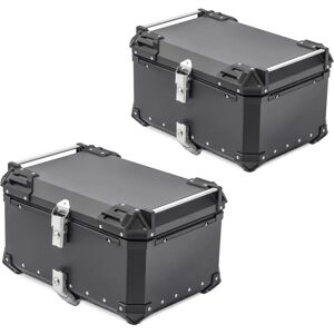 2x Motorrad Alu Top Case Bagtecs XB65 Aluminium Universal 65 Liter schwarz Spar-Set