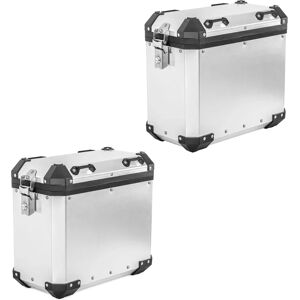 2x Motorrad Alukoffer Bagtecs GX45 Aluminium Seitenkoffer 45 Liter Universal silber Spar-Set