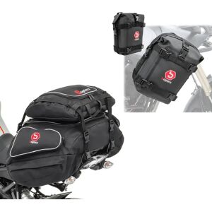 Bagtecs Hecktaschen Set kompatibel mit Kawasaki Z 900 / RS / Cafe X50 und X52 + 2x Sturzbügeltasche 10 Liter