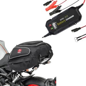 Set: Motorrad Hecktasche X50 Gepäcktasche hinten 50Ltr sw Bagtecs mit Batterie Ladegerät BC2 Vollautomatisch 1.500mA