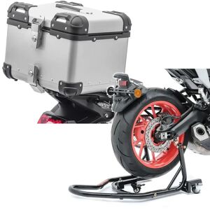 Set: Motorrad Alu Top Case XS45 Alu univ. 45 Liter silber Bagtecs mit Rangierhilfe Mover 2 Racing sw matt
