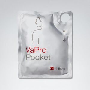 VaPro Pocket Einmalkatheter, berührungsfrei, Nelaton, 40 cm lang, für Männer, 25 Stück (CH 16)