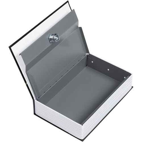 genialo Buch-Tresor mit Schlüssel silber