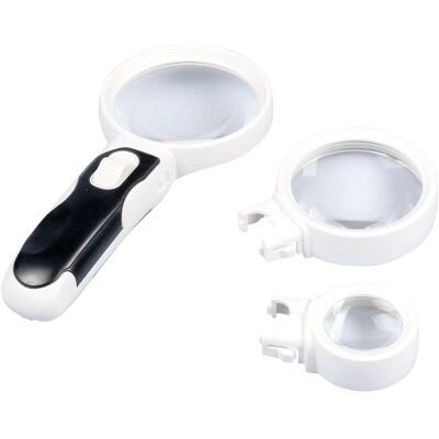Genialo LED-Lupen-Set - Weiß - Vergrößerungsset Genialo LED-Lupen-Set - Weiß - Vergrößerungsset