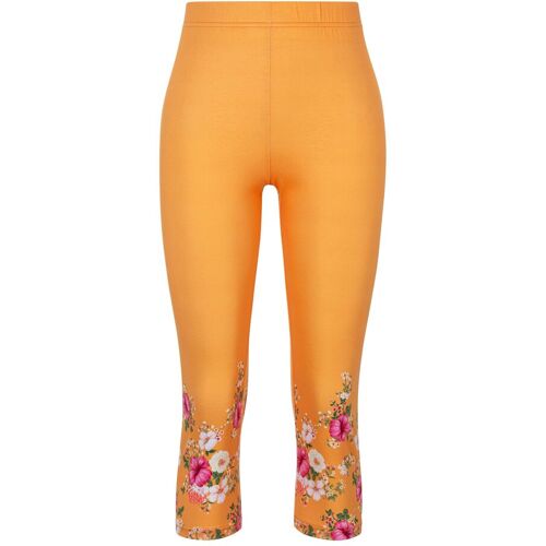 wedolina Capri-Leggings „Blütenzauber“ orange S Damen