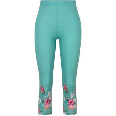 wedolina Capri-Leggings „Blütenzauber“ gruen XXL Damen wedolina Capri-Leggings „Blütenzauber“ gruen XXL Damen