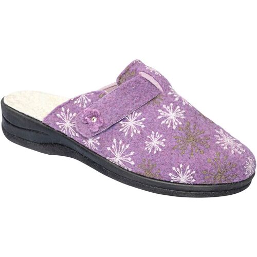 wonderwalk Home Hausschuh-Pantolette mit Wolle „Eva" flieder 42 Damen