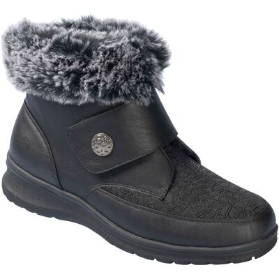 wonderwalk Kuschel-Klettstiefelette „Steffi“ schwarz 37 Damen wonderwalk Kuschel-Klettstiefelette „Steffi“ schwarz 37 Damen
