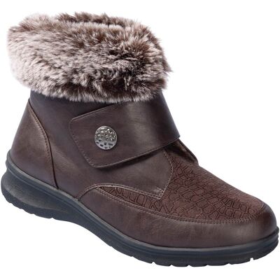 wonderwalk Kuschel-Klettstiefelette „Steffi“ braun 37 Damen wonderwalk Kuschel-Klettstiefelette „Steffi“ braun 37 Damen