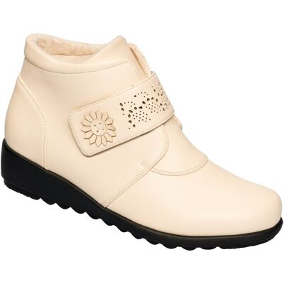 wonderwalk Wärme-Klettstiefelette „Beatrice“ beige 39 Damen wonderwalk Wärme-Klettstiefelette „Beatrice“ beige 39 Damen