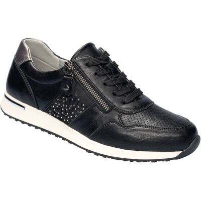 wonderwalk Leder-Komfort-Sneaker „Linda“ schwarz 39 wonderwalk Leder-Komfort-Sneaker „Linda“ schwarz 39