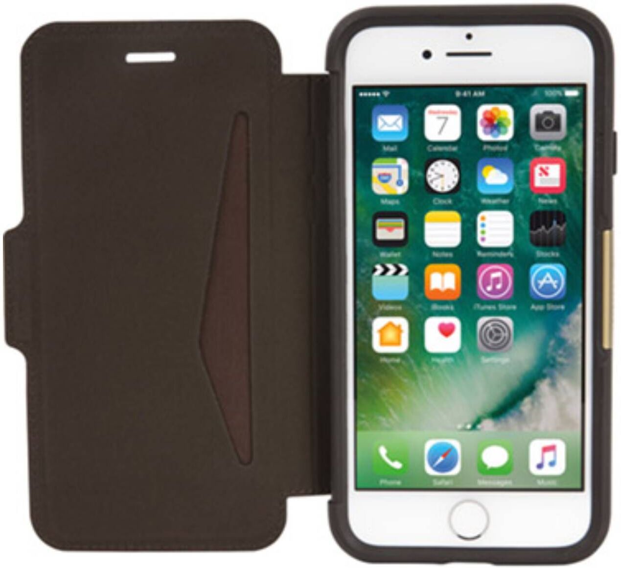 OtterBox Symmetry Series Leather Folio Case for iPhone SE (3rd and 2nd gen) and iPhone 8/7 Espresso