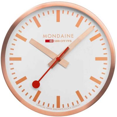 Mondaine Roségold Wanduhr - Bahnhofsuhr - 40cm - Schweizer Design Mondaine Roségold Wanduhr - Bahnhofsuhr - 40cm - Schweizer Design