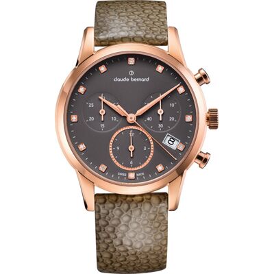 Claude Bernard 10231-37R-TAPR1 Damenuhr Classic Chronograph 35mm 5ATM Claude Bernard 10231-37R-TAPR1 Damenuhr Classic Chronograph 35mm 5ATM