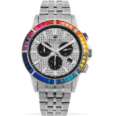 Louis XVI LXVI1121 Majeste Iced Out Chronograph Herrenuhr 43mm 5ATM Louis XVI LXVI1121 Majeste Iced Out Chronograph Herrenuhr 43mm 5ATM