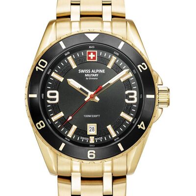Swiss Alpine Military 7034.1117 Herrenuhr Sierra gold schwarz 42mm 10ATM Swiss Alpine Military 7034.1117 Herrenuhr Sierra gold schwarz 42mm 10ATM