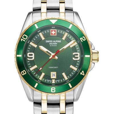 Swiss Alpine Military 7034.1144 Herrenuhr Sierra bicolor grün 42mm 10ATM Swiss Alpine Military 7034.1144 Herrenuhr Sierra bicolor grün 42mm 10ATM