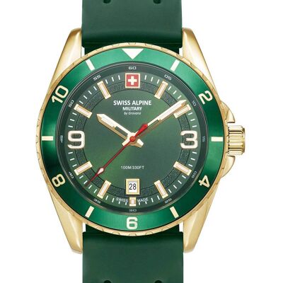 Swiss Alpine Military 7034.1814 Herrenuhr Sierra gold grün 42mm 10ATM Swiss Alpine Military 7034.1814 Herrenuhr Sierra gold grün 42mm 10ATM