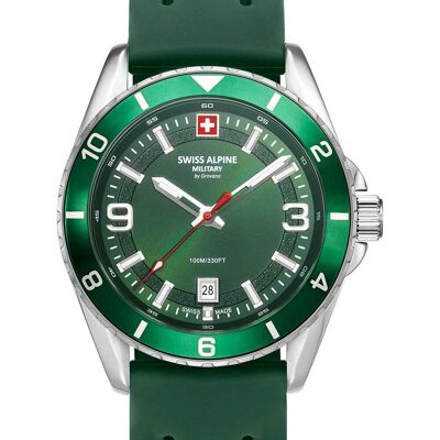 Swiss Alpine Military 7034.1834 Herrenuhr Sierra silber grün 42mm 10ATM Swiss Alpine Military 7034.1834 Herrenuhr Sierra silber grün 42mm 10ATM