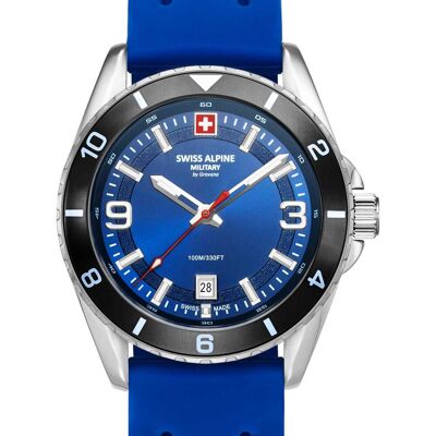 Swiss Alpine Military 7034.1836 Herrenuhr Sierra silber blau 42mm 10ATM Swiss Alpine Military 7034.1836 Herrenuhr Sierra silber blau 42mm 10ATM