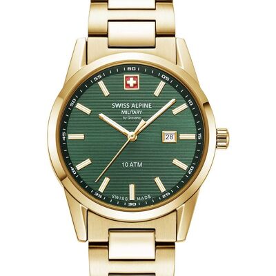 Swiss Alpine Military 7767.1114 Damenuhr Argos gold grün 34mm 10ATM Swiss Alpine Military 7767.1114 Damenuhr Argos gold grün 34mm 10ATM