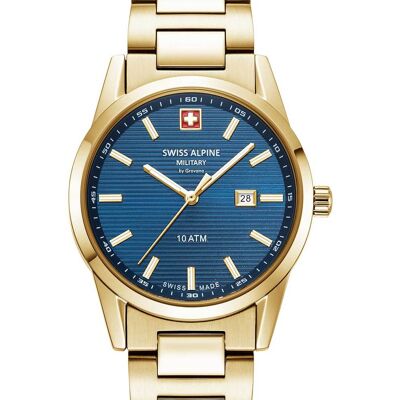 Swiss Alpine Military 7767.1115 Damenuhr Argos gold blau 34mm 10ATM Swiss Alpine Military 7767.1115 Damenuhr Argos gold blau 34mm 10ATM