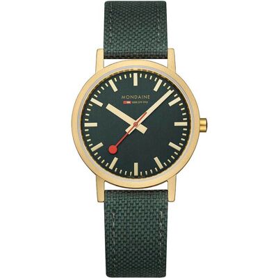 Mondaine A660.30314.60SBS Damenuhr Classic Grün und Gold 36mm 3ATM Mondaine A660.30314.60SBS Damenuhr Classic Grün und Gold 36mm 3ATM