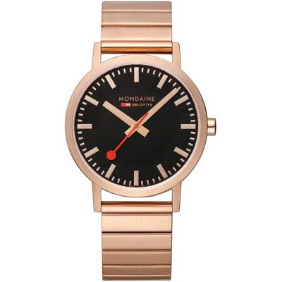 Mondaine A660.30360.16SBR Classic Schwarz und Rosé 40mm 3ATM Mondaine A660.30360.16SBR Classic Schwarz und Rosé 40mm 3ATM