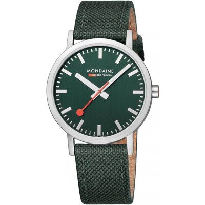 Mondaine A660.30360.60SBF Herrenuhr Classic SBB recyc. Textil 40mm 3ATM Mondaine A660.30360.60SBF Herrenuhr Classic SBB recyc. Textil 40mm 3ATM