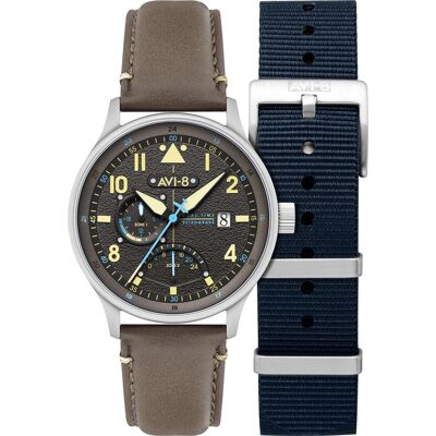 AVI-8 AV-4101-09 Herrenuhr Hawker Hurricane McKellar Dual Time GMT 44mm 5ATM AVI-8 AV-4101-09 Herrenuhr Hawker Hurricane McKellar Dual Time GMT 44mm 5ATM