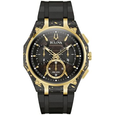 Bulova 98A328 Herrenuhr Curv Carbon & Gold Chronograph 44mm 3ATM Bulova 98A328 Herrenuhr Curv Carbon & Gold Chronograph 44mm 3ATM