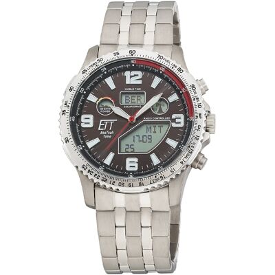 ETT Eco Tech Time EGT-11720-22M Herrenuhr Funk Solar Drive Professional Chronograph Titan 45mm 10ATM ETT Eco Tech Time EGT-11720-22M Herrenuhr Funk Solar Drive Professional Chronograph Titan 45mm 10ATM
