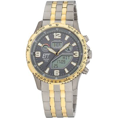ETT Eco Tech Time EGT-11722-52M Herrenuhr Funk Solar Drive Professional Chronograph Titan 45mm 10ATM ETT Eco Tech Time EGT-11722-52M Herrenuhr Funk Solar Drive Professional Chronograph Titan 45mm 10ATM