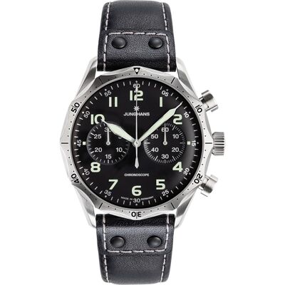 Junghans 27/3590.00 Herrenuhr Pilot Chronoscope Automatik 43mm 10ATM Junghans 27/3590.00 Herrenuhr Pilot Chronoscope Automatik 43mm 10ATM