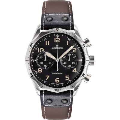 Junghans 27/3591.00 Herrenuhr Pilot Chronoscope Automatik 43mm 10ATM Junghans 27/3591.00 Herrenuhr Pilot Chronoscope Automatik 43mm 10ATM