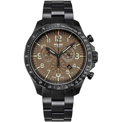 Traser H3 109460 P67 Officer Chronograph Khaki Steel Herrenuhr 46mm 10ATM Traser H3 109460 P67 Officer Chronograph Khaki Steel Herrenuhr 46mm 10ATM