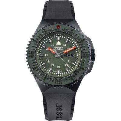 Traser H3 109859 P69 Black Green Herrenuhr 46mm 20ATM Traser H3 109859 P69 Black Green Herrenuhr 46mm 20ATM