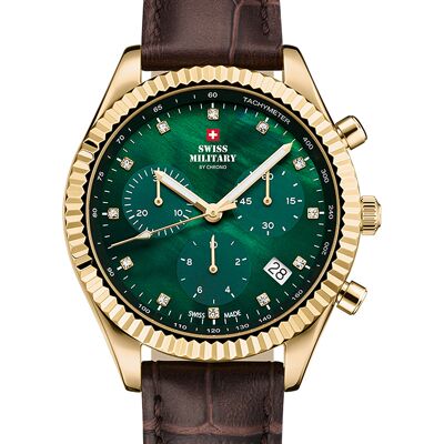 Swiss Military by Chrono Swiss Military SM30207.08 Elegant Chronograph Damenuhr 38mm 5ATM Swiss Military by Chrono Swiss Military SM30207.08 Elegant Chronograph Damenuhr 38mm 5ATM