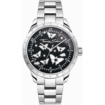 Thomas Sabo WA0432-201-203-34 Damenuhr Schmetterlinge Silberfarben 34mm 10ATM Thomas Sabo WA0432-201-203-34 Damenuhr Schmetterlinge Silberfarben 34mm 10ATM