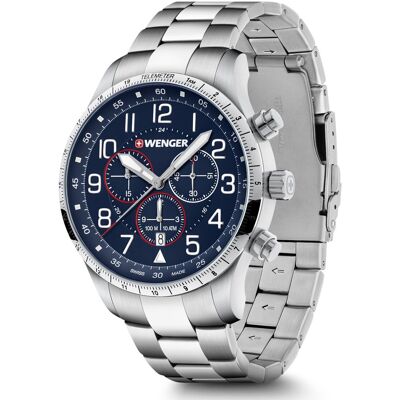 Wenger 01.1543.118 Herrenuhr Attitude Chronograph 44mm 10ATM Wenger 01.1543.118 Herrenuhr Attitude Chronograph 44mm 10ATM