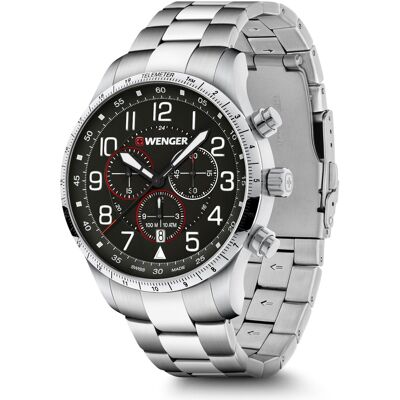 Wenger 01.1543.120 Herrenuhr Attitude Chronograph 44mm 10ATM Wenger 01.1543.120 Herrenuhr Attitude Chronograph 44mm 10ATM