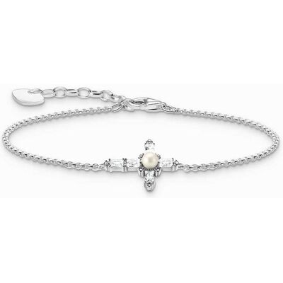 Thomas Sabo A2173-167-14-L19V Silbernes Armband mit weißem Kreuz Cross Romance Thomas Sabo A2173-167-14-L19V Silbernes Armband mit weißem Kreuz Cross Romance