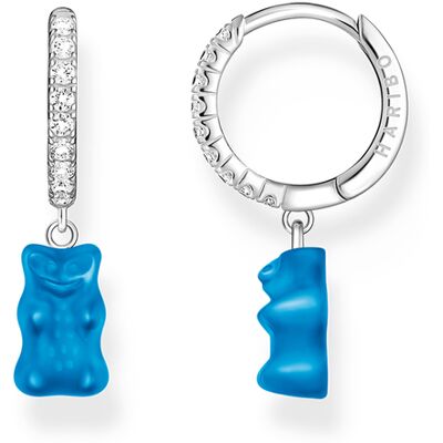 Thomas Sabo CR726-052-1 Silberne Einzel-Creole mit blauem Goldbären Damen Thomas Sabo CR726-052-1 Silberne Einzel-Creole mit blauem Goldbären Damen